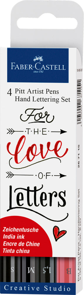 Handlettering sæt Faber-Castell sort 4 penne