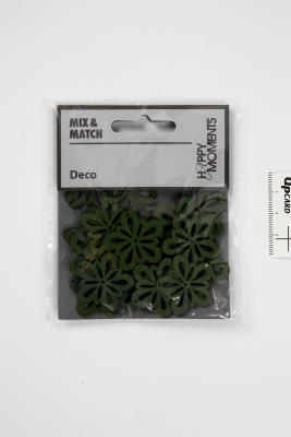 BLOMST DIA 27MM MØRK GRØN 20STK