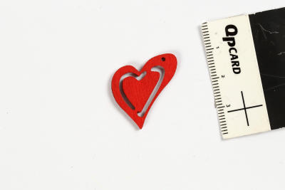 ASYMETRISK HJERTE 25X22MM RØD 10STK