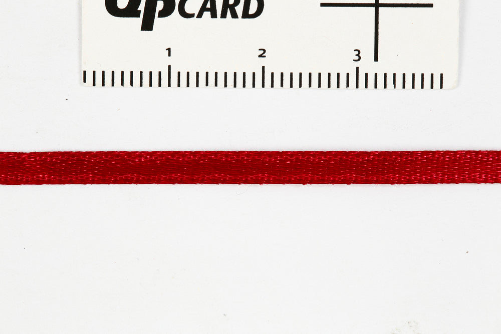 Satinbånd 3mm 15m vinrød