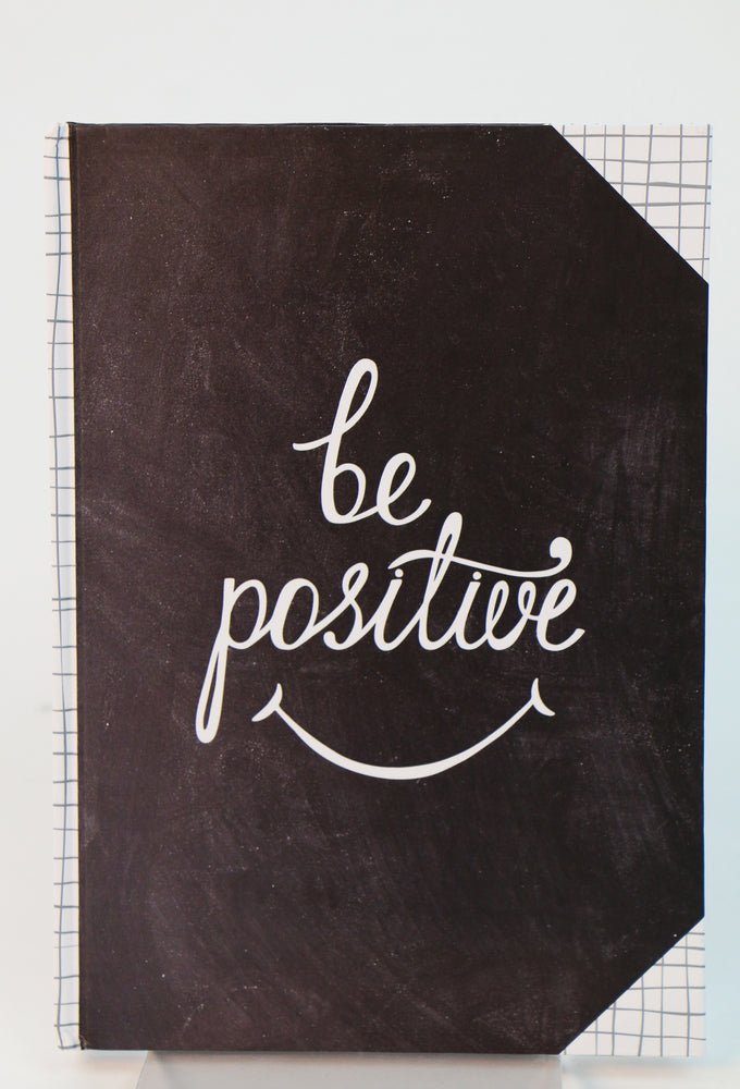 NOTESBOG A5 LINJERET CITAT BE POSITIVE MØRKEGRÅ