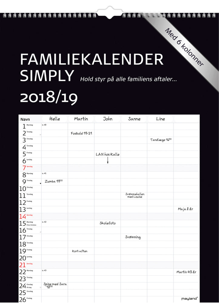 SKOLEÅRSKALENDER MAY. 18/19 FAMILIE SIMPLY
