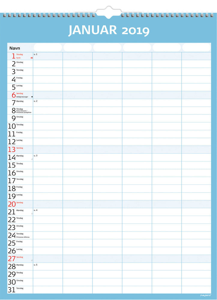 SKOLEÅRSKALENDER MAY. 18/19 FAMILIE SIMPLY