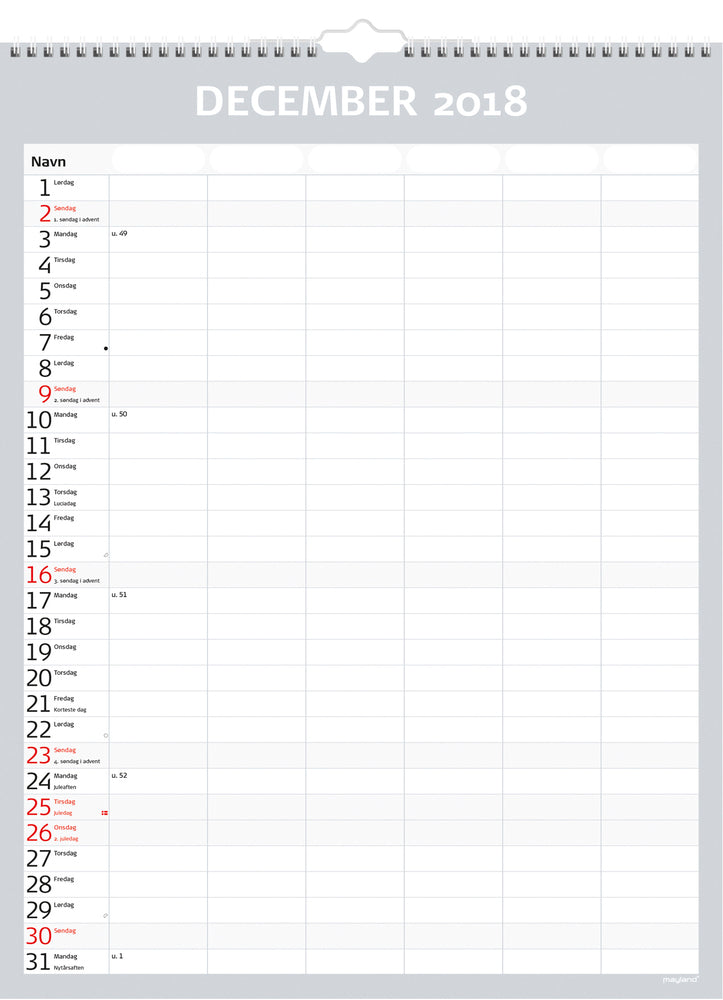 SKOLEÅRSKALENDER MAY. 18/19 FAMILIE SIMPLY