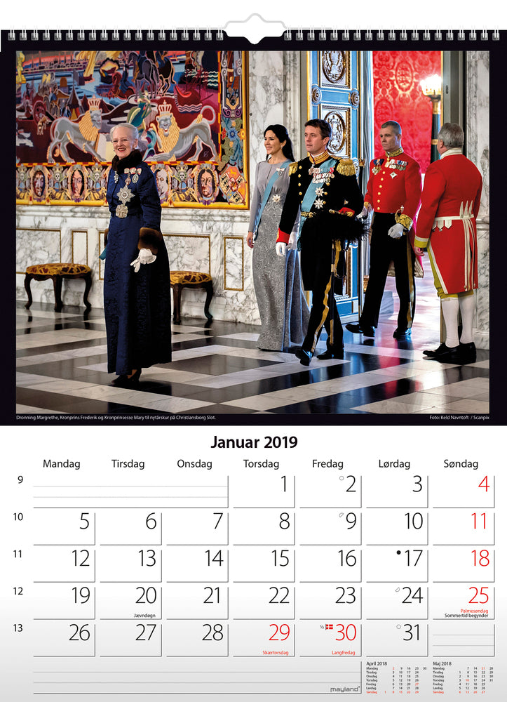 VÆGKALENDER MAYLAND 2019 KONGEHUSET