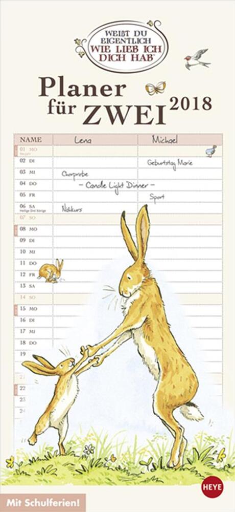Weißt du eigentlich Planer für zwei Kalender 2018
