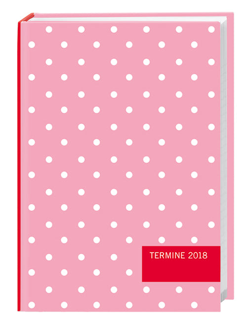 Kalenderbuch Punkte rosa 2018