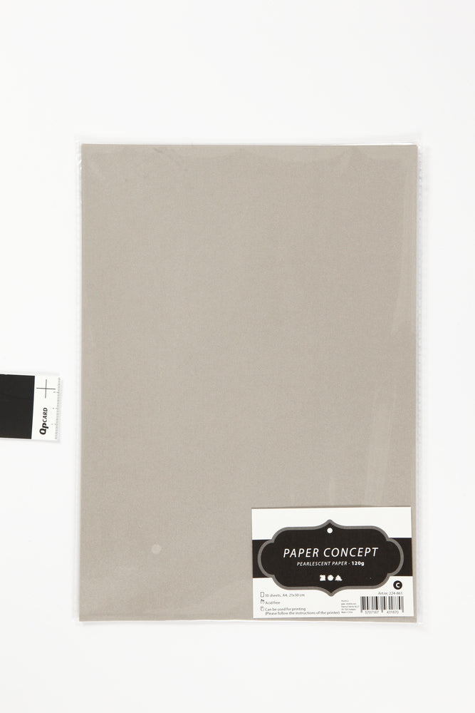 PERLEMORSPAPIR A4 120G SØLV STRUKTUR 10ARK