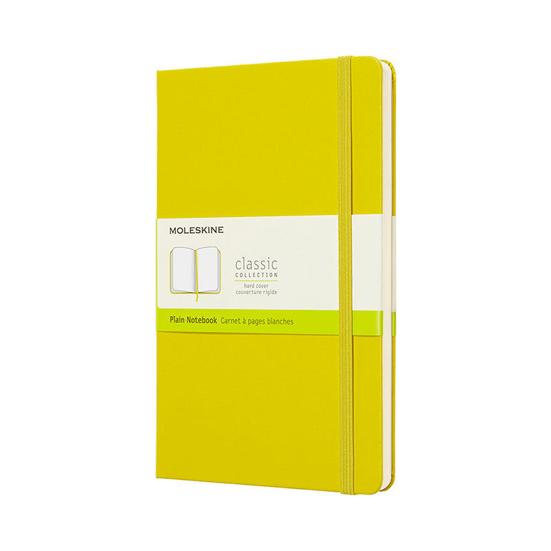 Notesbog Moleskine large gul m/240 blanke ark hard