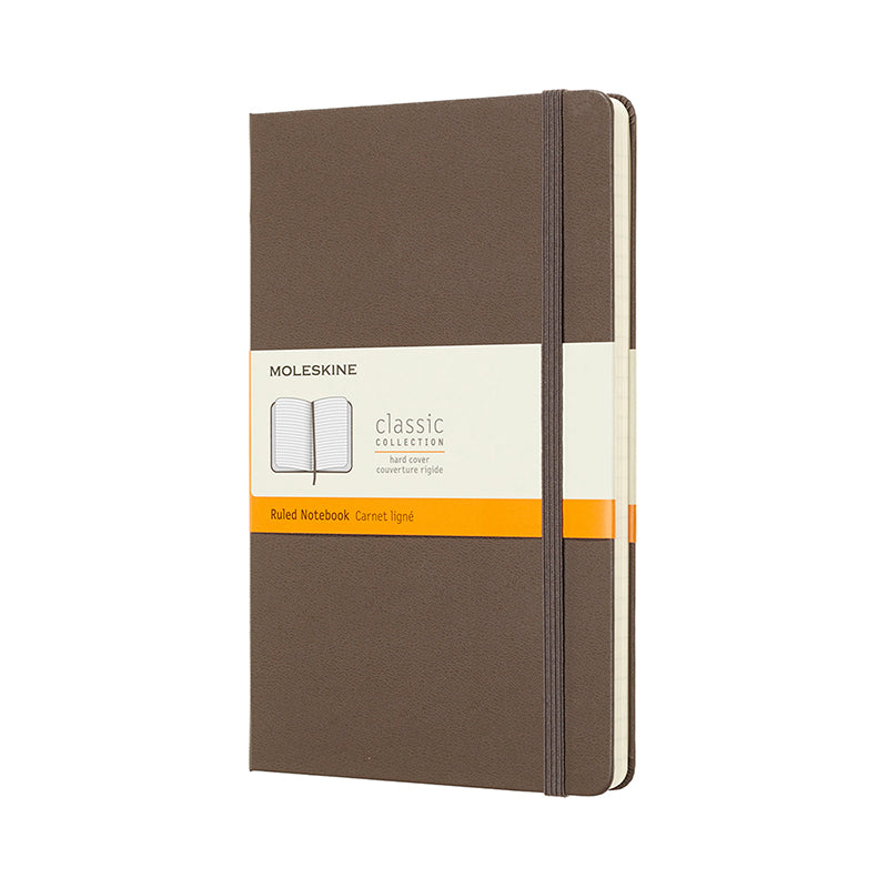 Notesbog Moleskine large brun m/240 linjerede ark hard cover
