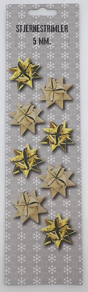 STJERNESTRIMLER MIKRO GLITTER/METALLIC GULD 5 MM 24 STK