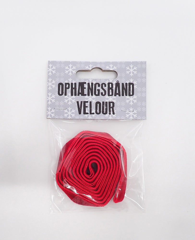 OPHÆNGSBÅND VELOUR RØD 2 M X 0,75CM