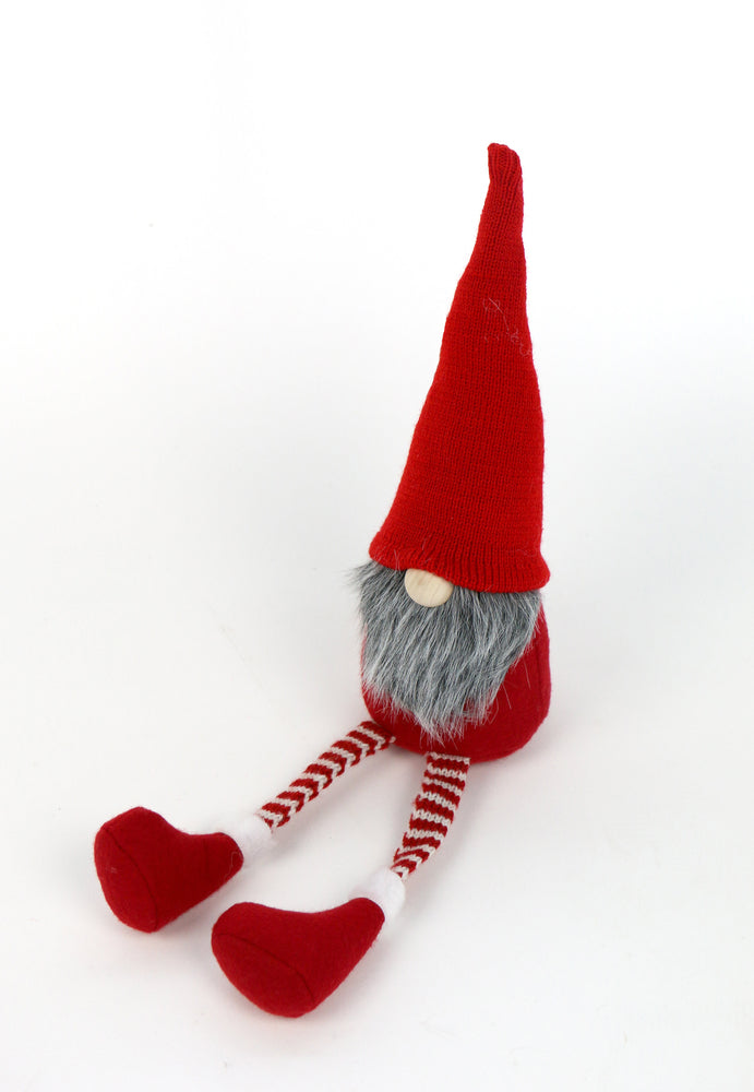 Nisse rød 30 30 cm m/strikhue og ben