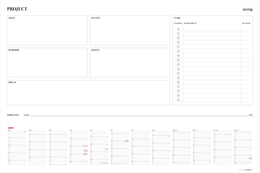 WHITEBOARD PROJEKT PLANNER 2019 MAYLAND