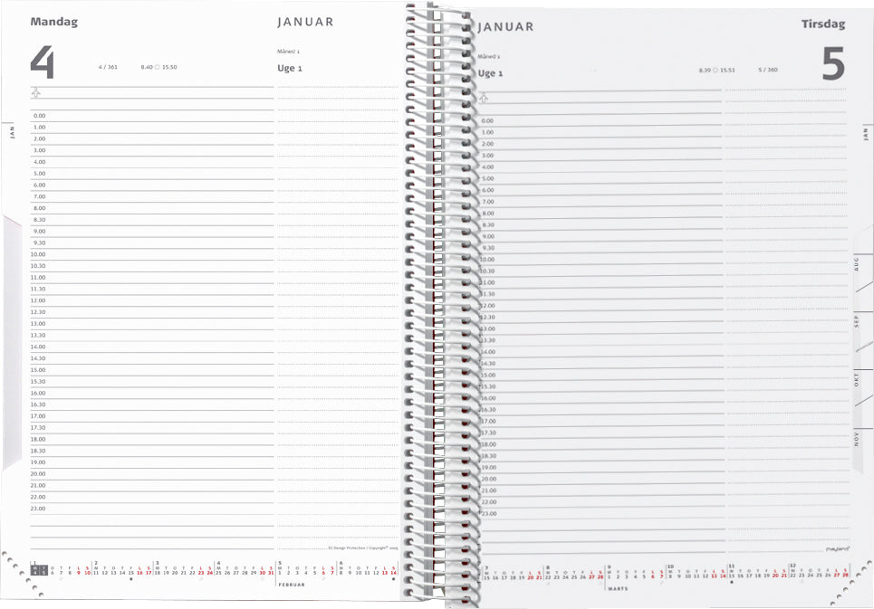Timekalkalender 1-dag pp sort 2020 Mayland