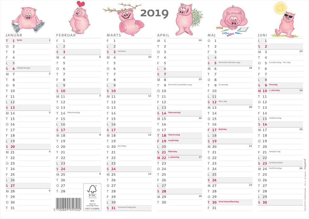 KONTORKALENDER A4 HUMOR 2019 MAYLAND