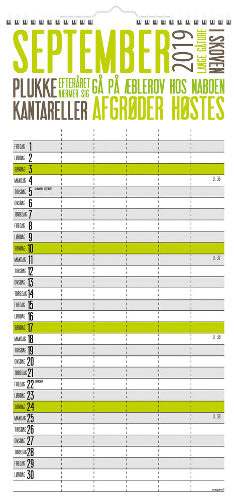 FAMILIEKALENDER TREND 2019 MAYLAND