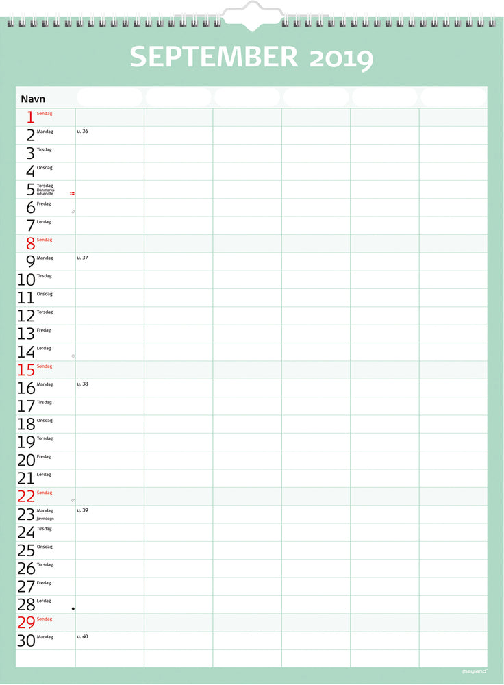 FAMILIEKALENDER SIMPLY 2019 MAYLAND