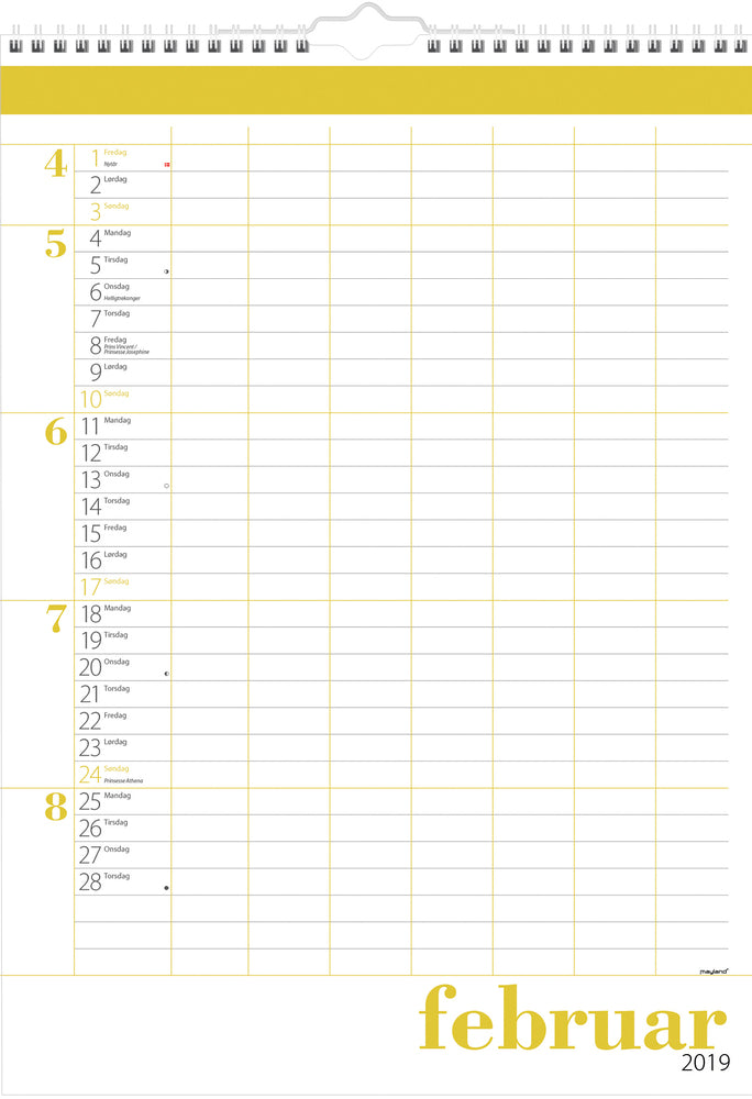 FAMILIEKALENDER STOR 2019 MAYLAND