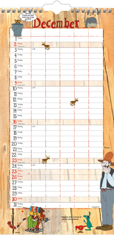 FAMILIEKALENDER PEDDERSEN &FINDUS 2019 MAYLAND
