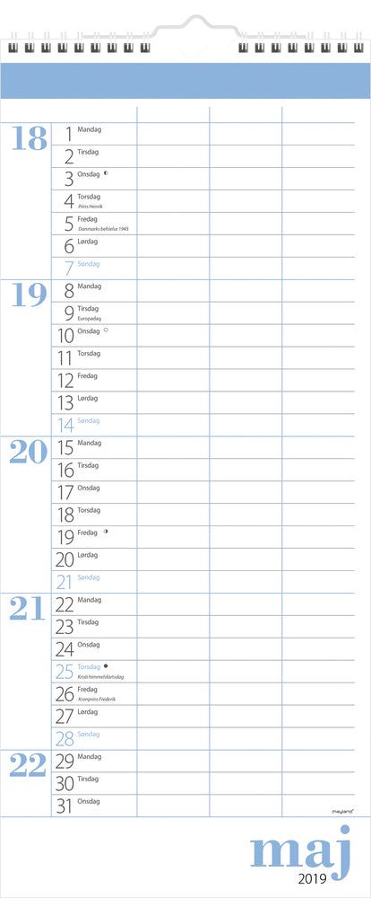 FAMILIEKALENDER LILLE 2019 MAYLAND