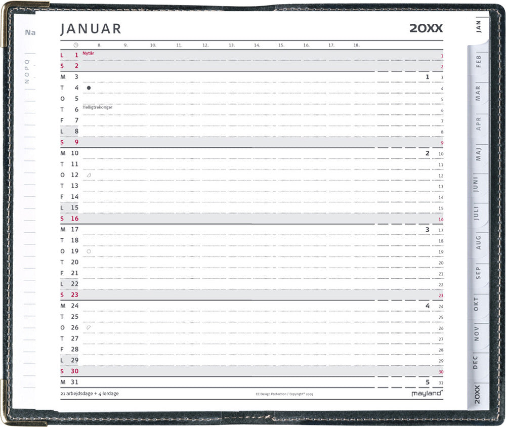 INDEX PLANNER MINI GRÅ 2019 MAYLAND