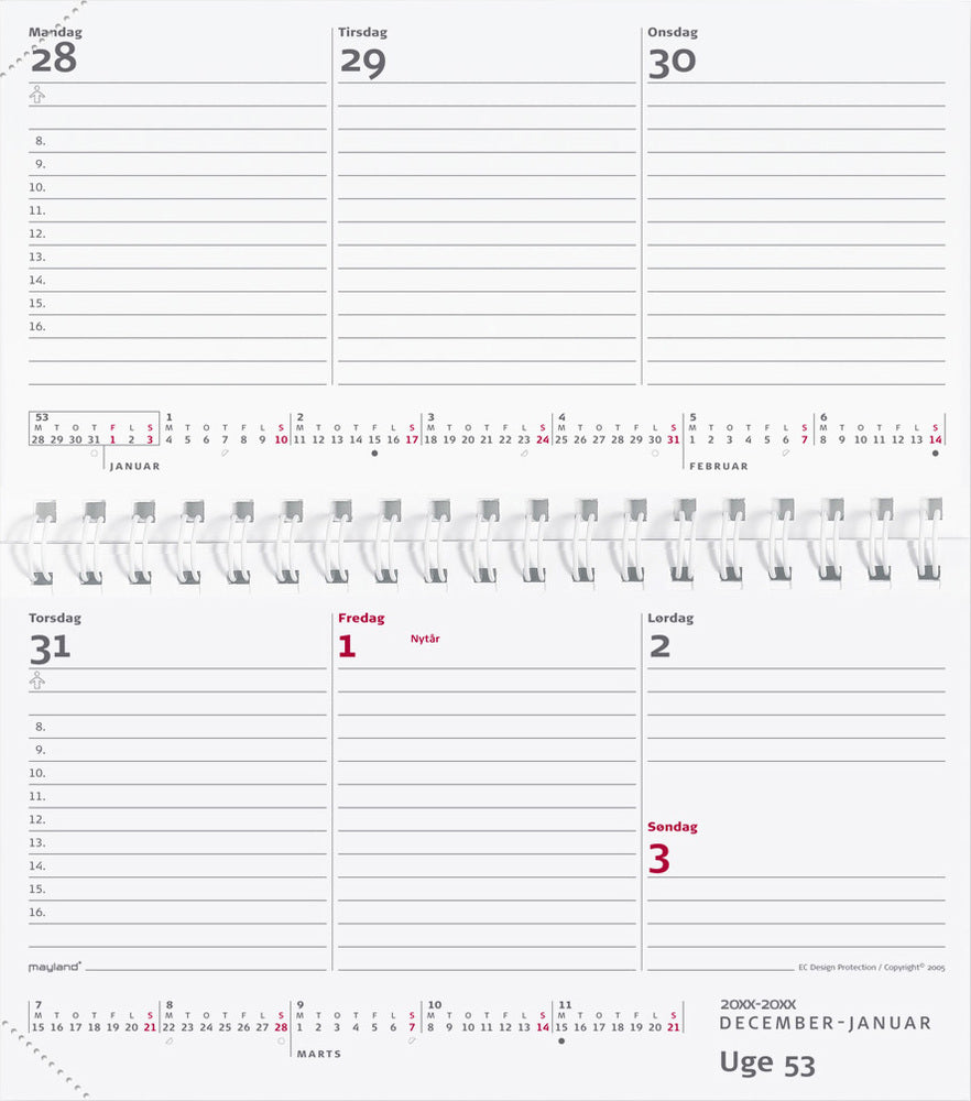 BUSINESS WEEKPLANNER SØLV 2019 MAYLAND