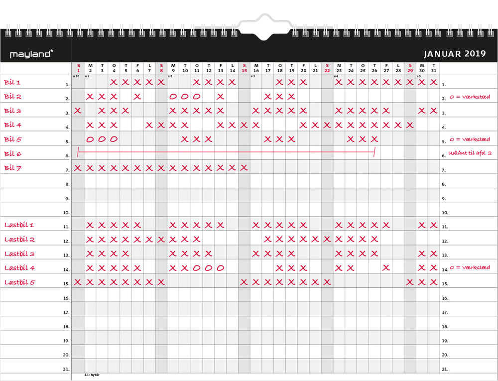 COMBI-PLANNER MÅNED 2019 MAYLAND