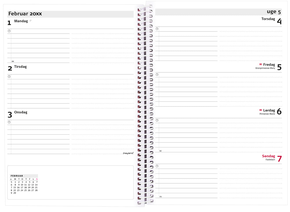 A5 UGEKALENDER 4 ILLU. 2019 MAYLAND