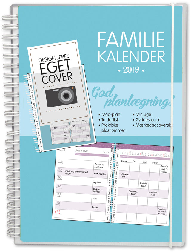 FAMILIEKALENDER A5 ILLUSTRATIONER 2019 MAYLAND