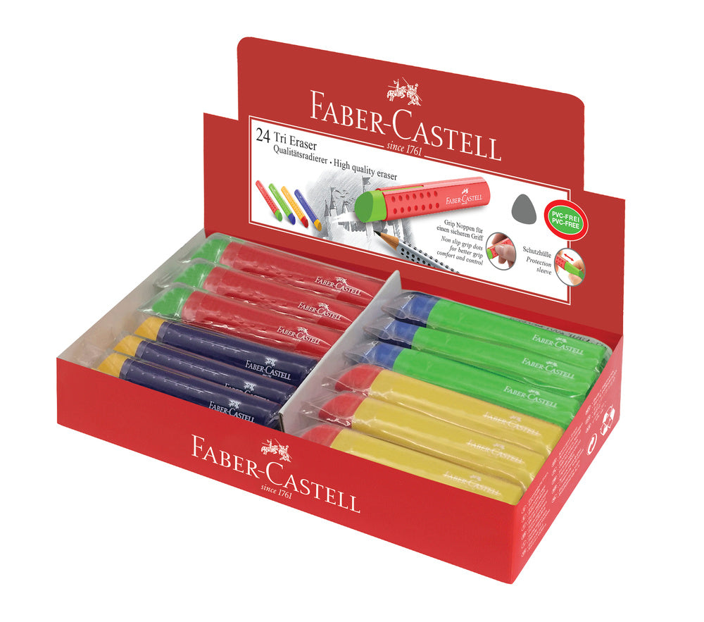 Viskelæder Faber-Castell rund aflang m/hylster