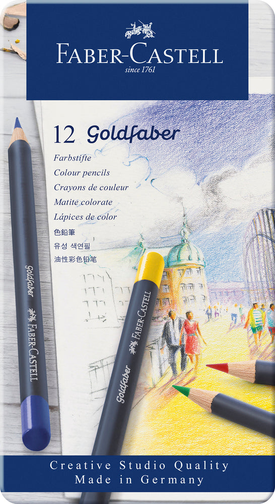 Farveblyant goldFaber tin 12 ass