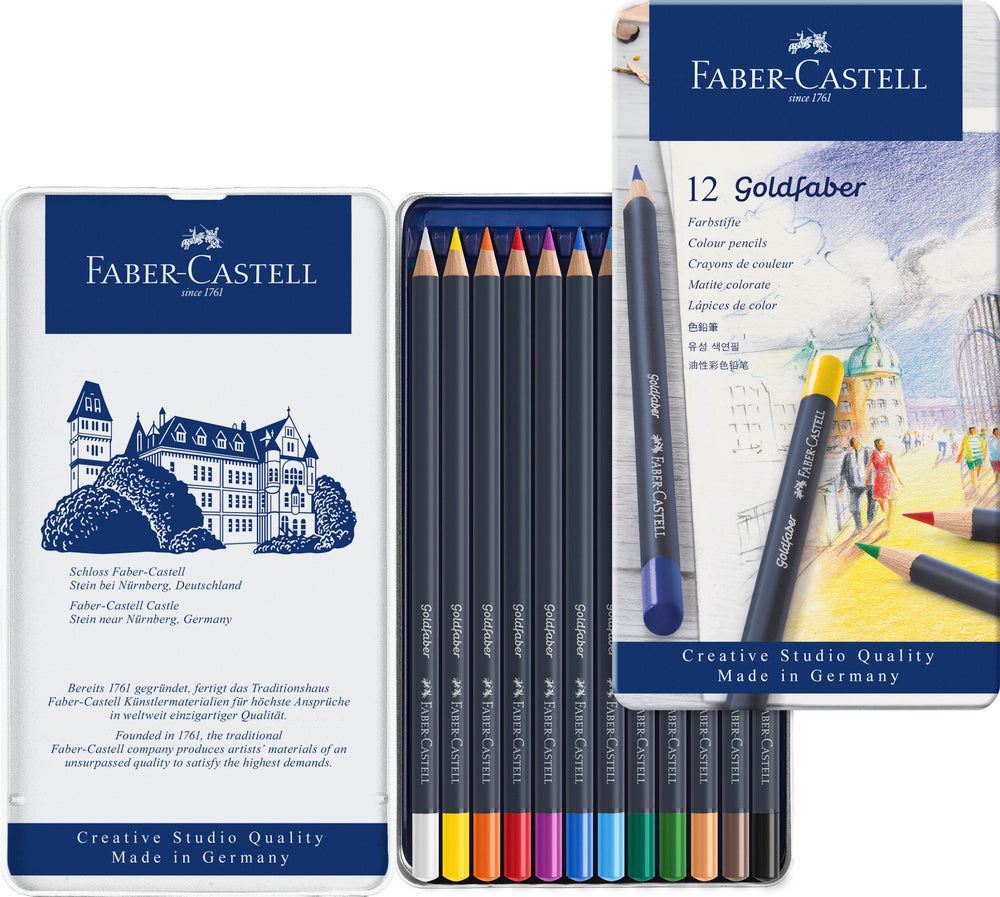 Farveblyant goldFaber tin 12 ass