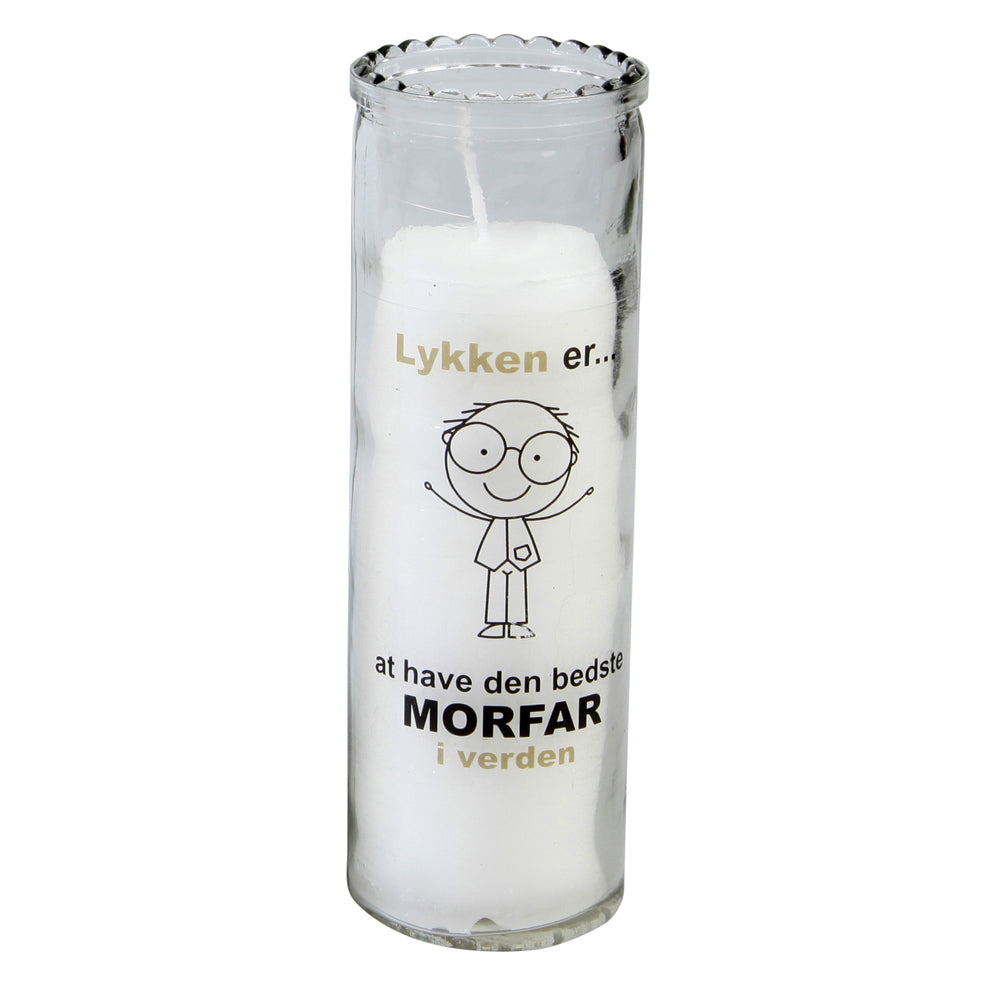 LYS I GLAS MORFAR LYKKEN ER PARAFFIN HVID