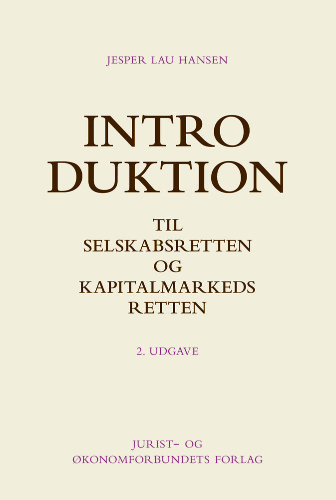 Introduktion til selskabsretten og kapitalmarkedsretten
