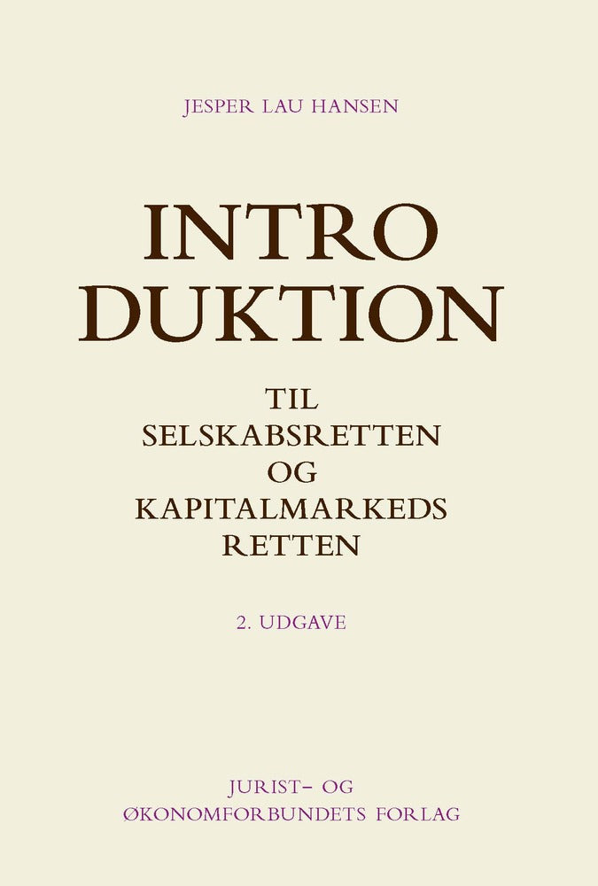 Introduktion til selskabsretten og kapitalmarkedsretten