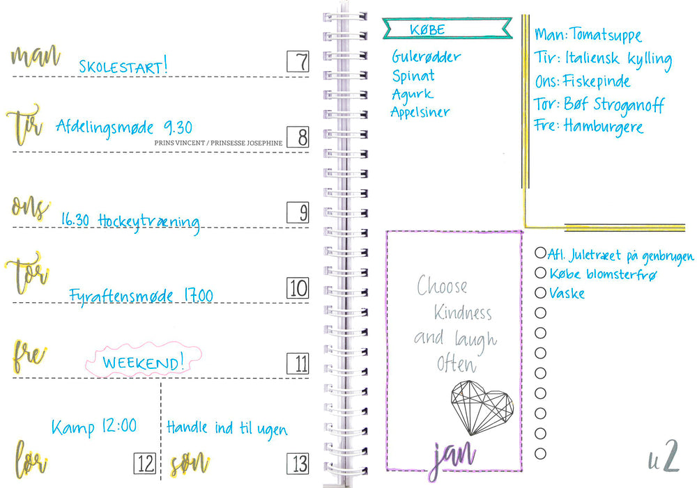 MAYLAND STUDIEKALENDER 19/20 A5 UGE DOODLE II HØJFORMAT