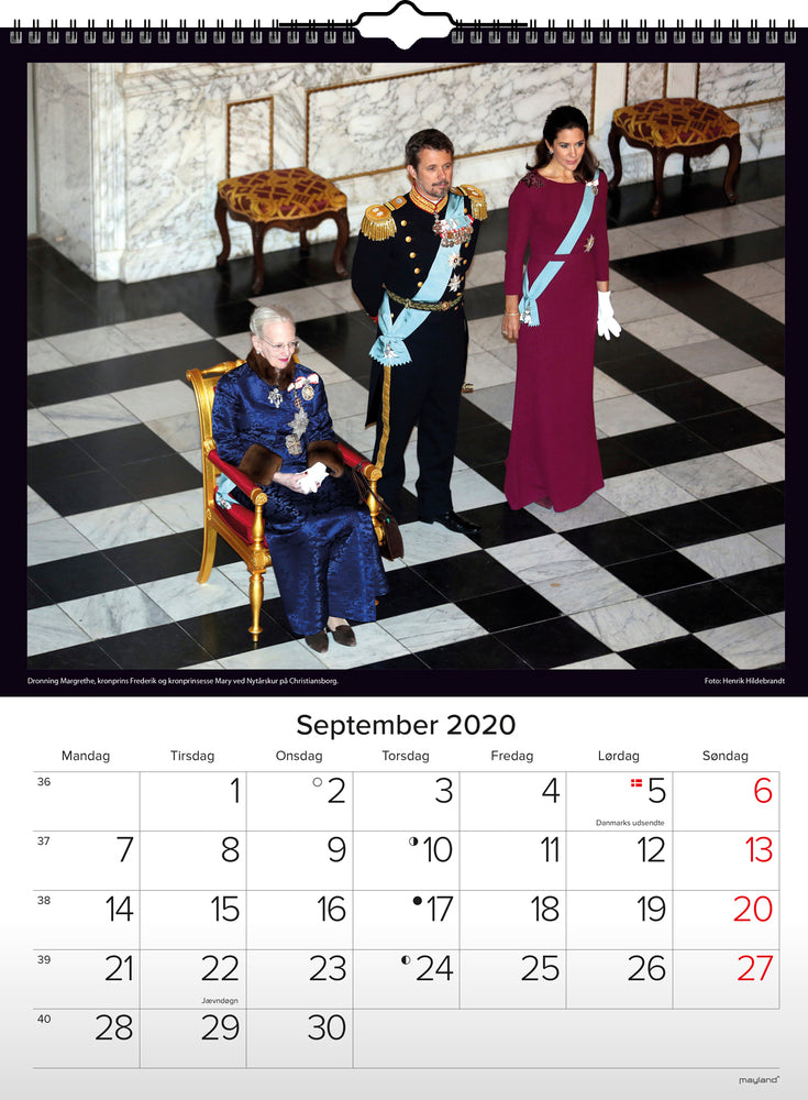 VÆGKALENDER KONGEHUSET 2020 MAYLAND
