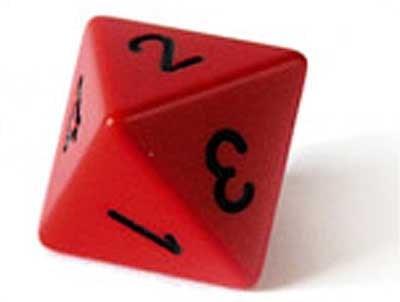 Terning, 8 sider med tal fra 1 til 8 (12 stk.)