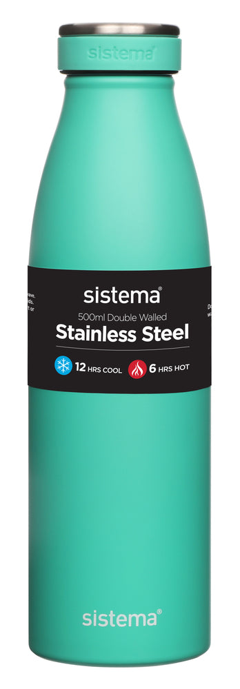 Sistema drikkeflaske stainless steel 500 ml ass farver
