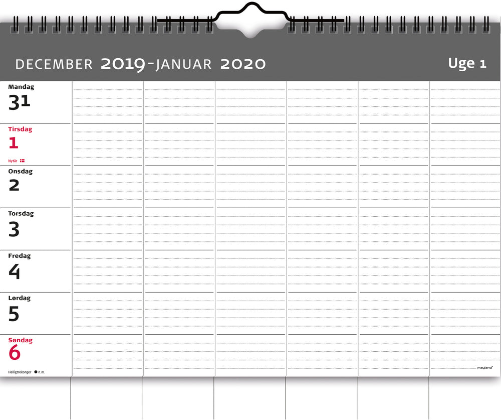 FAMILIEKALENDER UGE 2020 MAYLAND