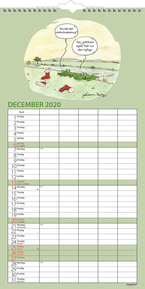 FAMILIEKALENDER MORSOM 2020 MAYLAND