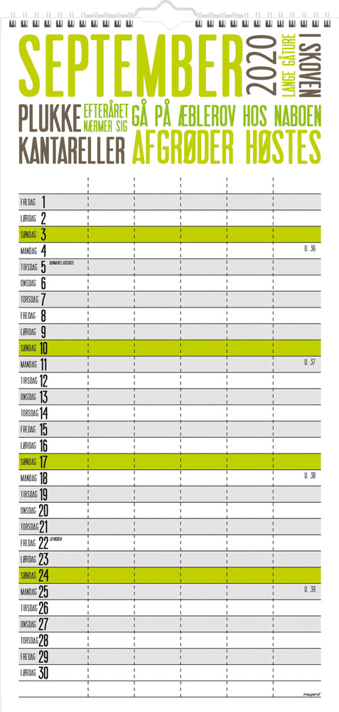 FAMILIEKALENDER TREND 2020 MAYLAND