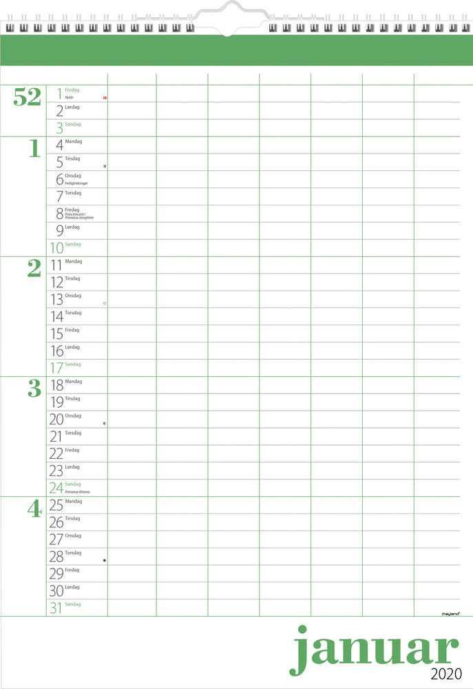 FAMILIEKALENDER STOR 2020 MAYLAND