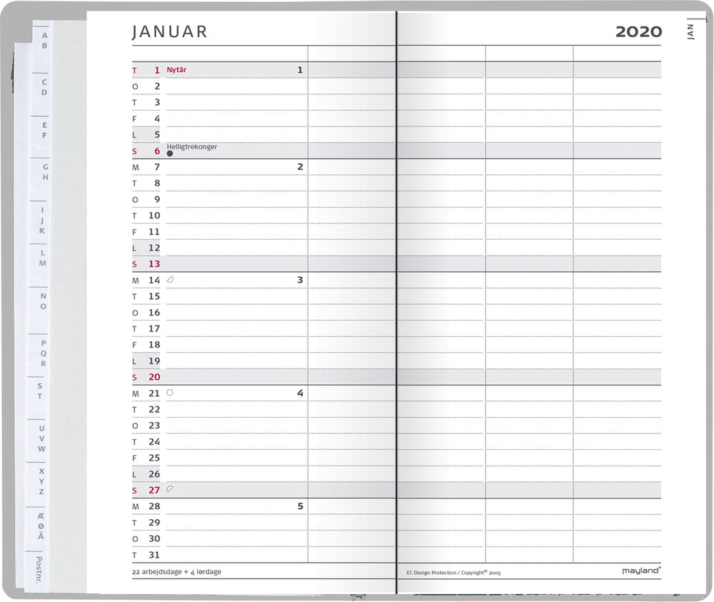 FAMILIEKALENDER ILLUSTRATIONER 2020 MAYLAND