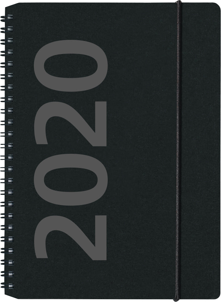 Ugekalender A5 pap sort 2020 Mayland