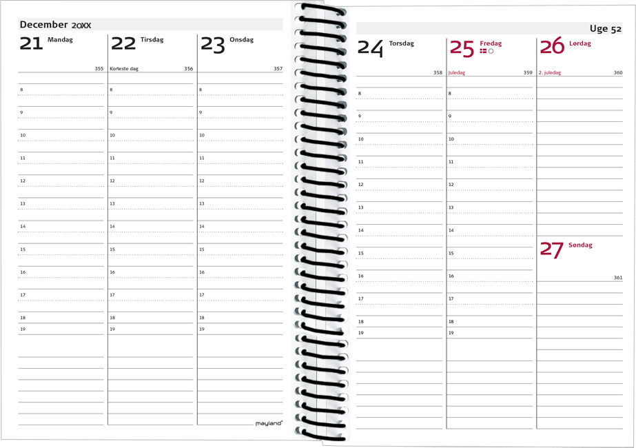 ECO LINE A6 UGEKALENDER SORT 2020 MAYLAND