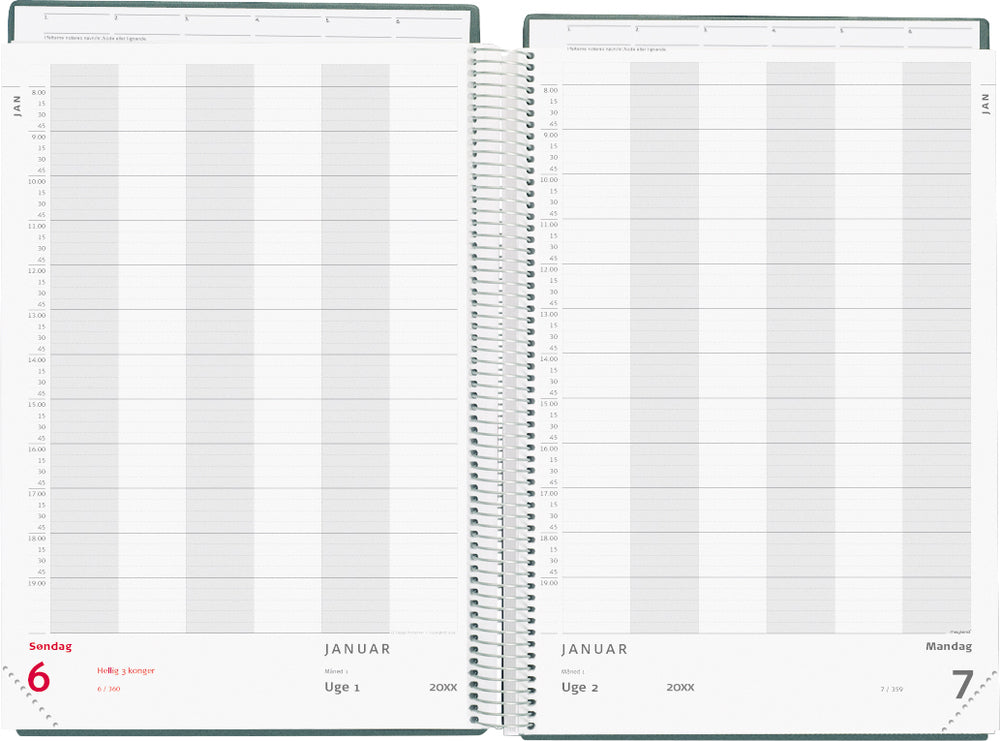 Aftalekalender A4 1 dag pp sort 2021 Mayland