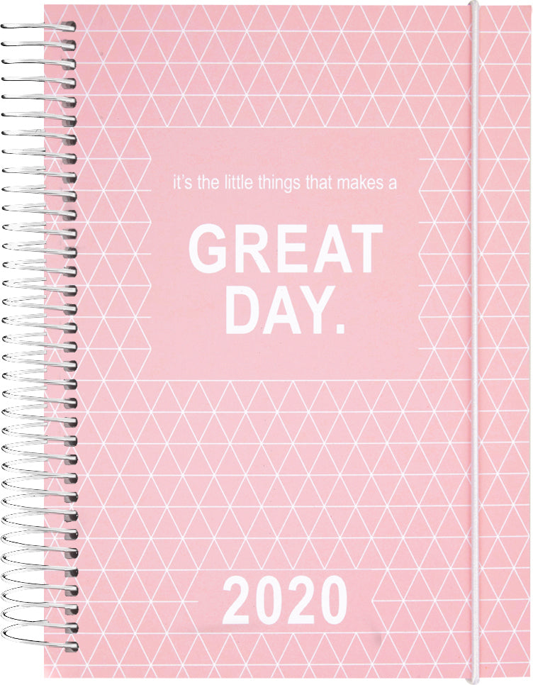 SPIRALKALENDER 1 DAG KARTON ROSA 2020 MAYLAND