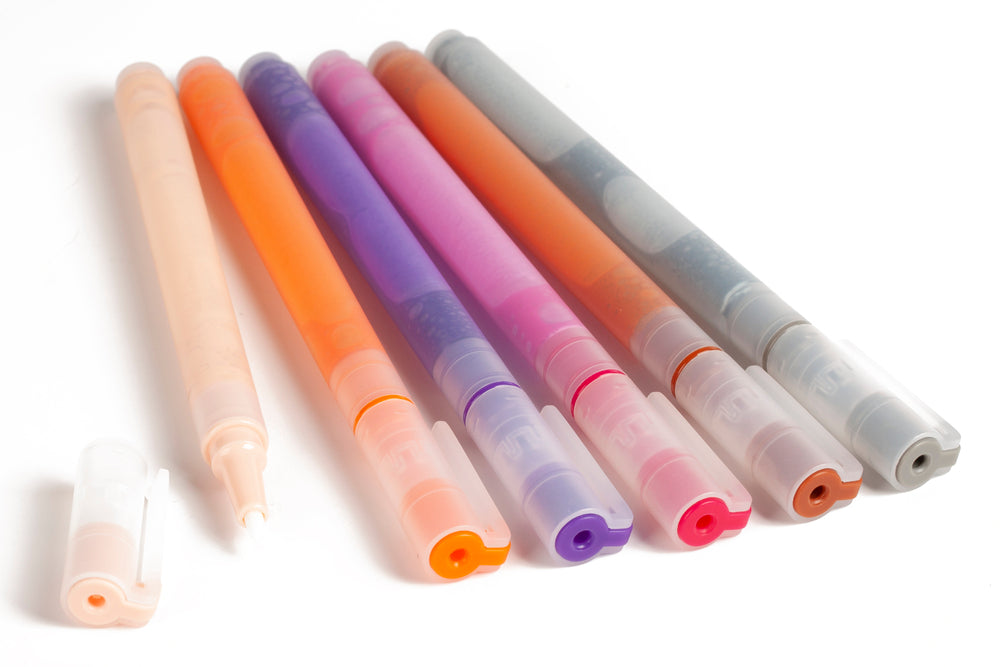Sten tusser 6 stk. ass. hudfarvet, orange, lilla, pink, brun og grå